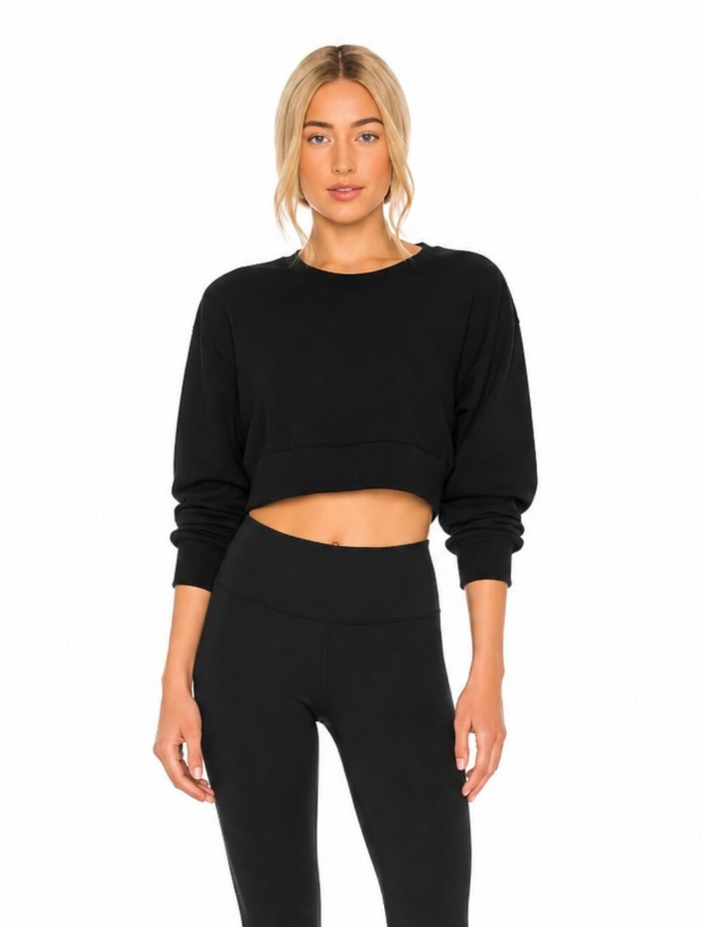 Varley Albata Ribbed Cropped Sweatshirt Top Size S